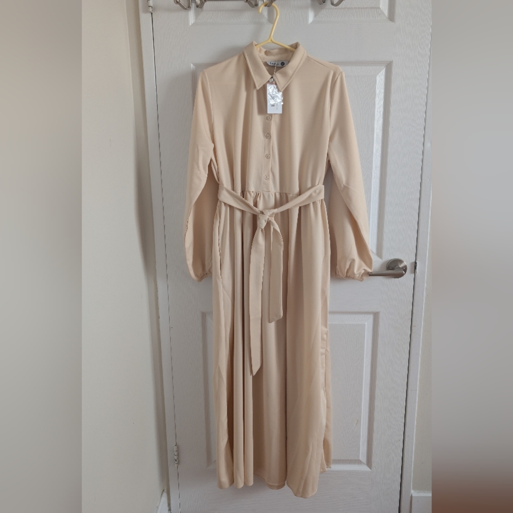 Benin Stone Color - Modest  Maxi Dress Size 50 Eur